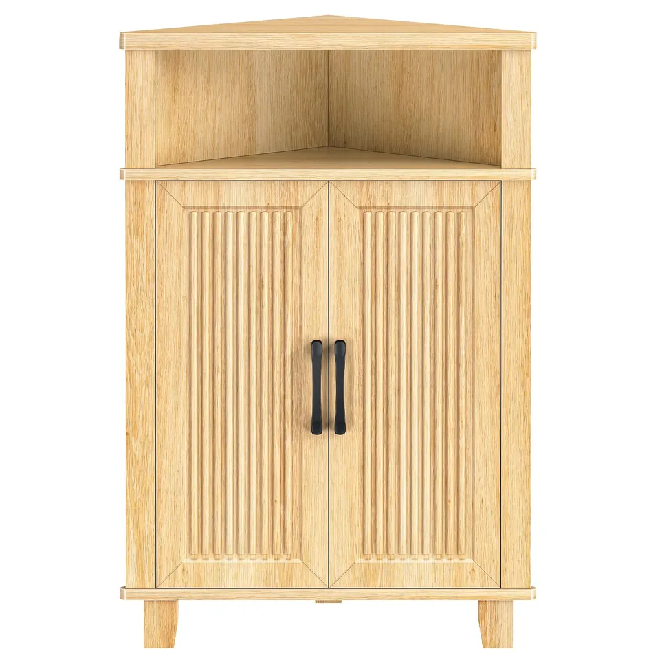 hoobro-meuble-d-angle-beige-porte-cannel-e-rangement-bois image 1