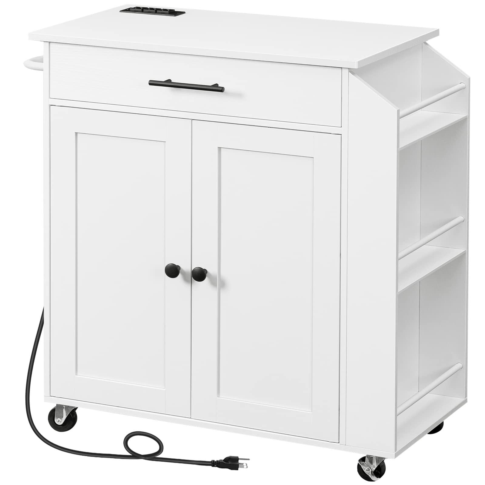hoobro-wt82uzd01g1-lot-cuisine-blanc-roulettes-prises image 1