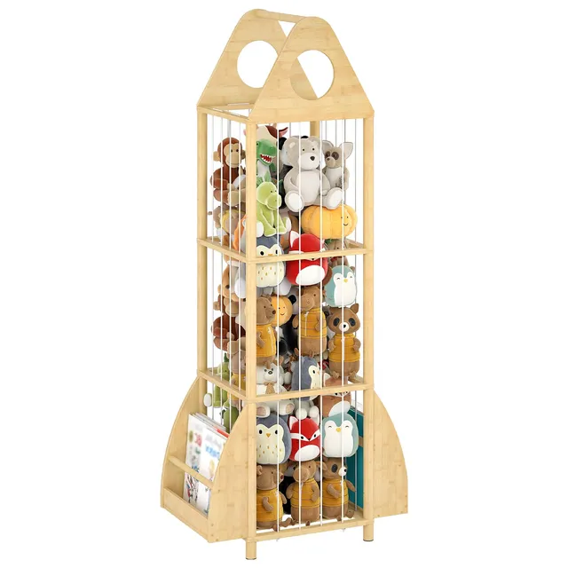 hoobro-rangement-peluches-bambou-naturel-yl67cw01-biblioth-que image 1