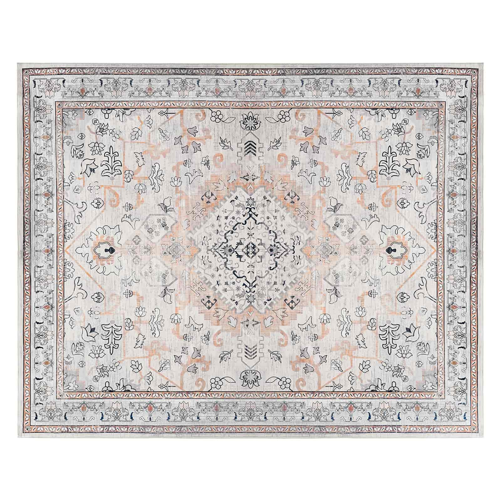 hoobro-tapis-salon-vintage-6x9-pieds-beige-lavable image 1