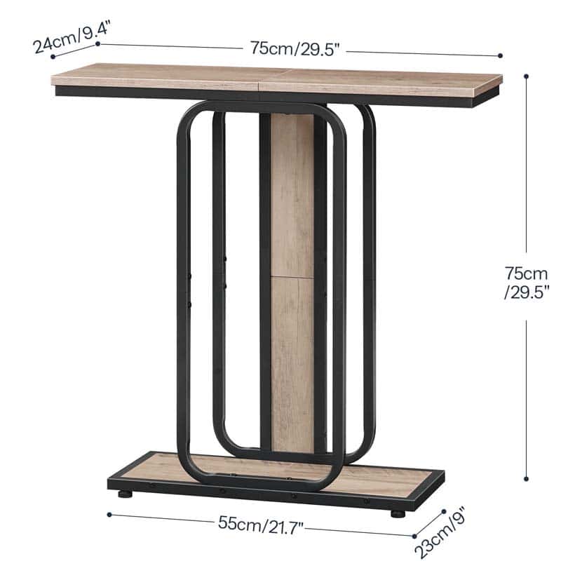 hoobro-console-table-console-entr-e-75-cm-greige-2-niveaux image 3