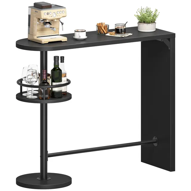 hoobro-beverage-counters-table-de-bar-noire-2-niveaux-prise image 1