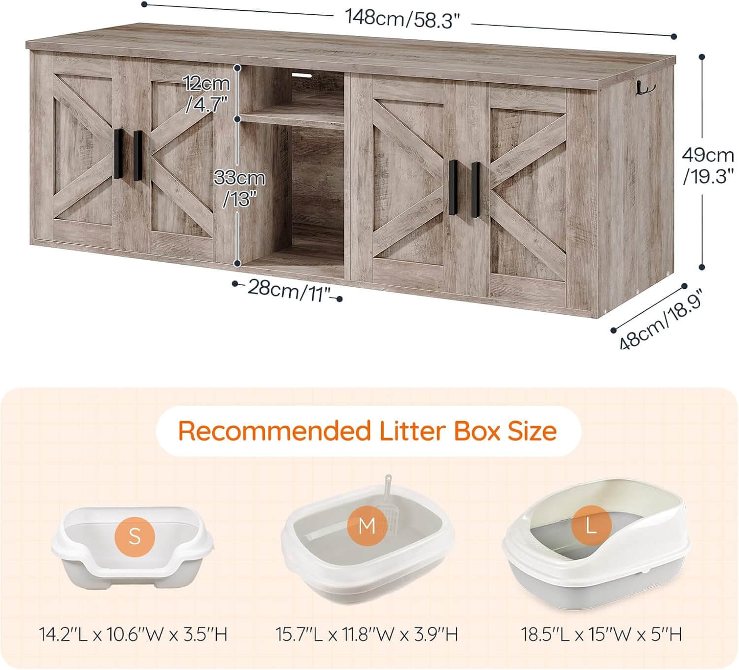 hoobro-pet-furniture-meuble-liti-re-greige-double-2-chats image 3