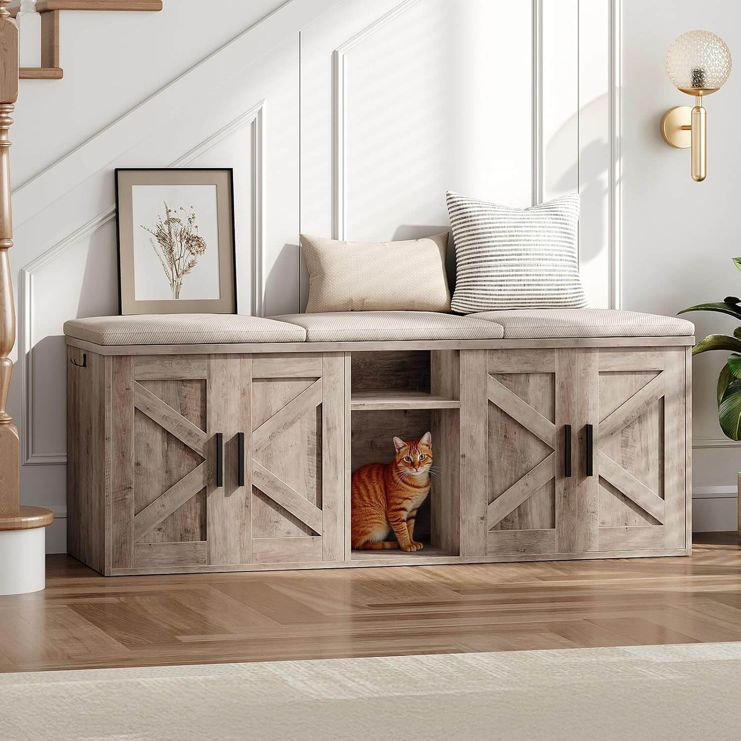 hoobro-pet-furniture-meuble-liti-re-greige-double-2-chats image 5