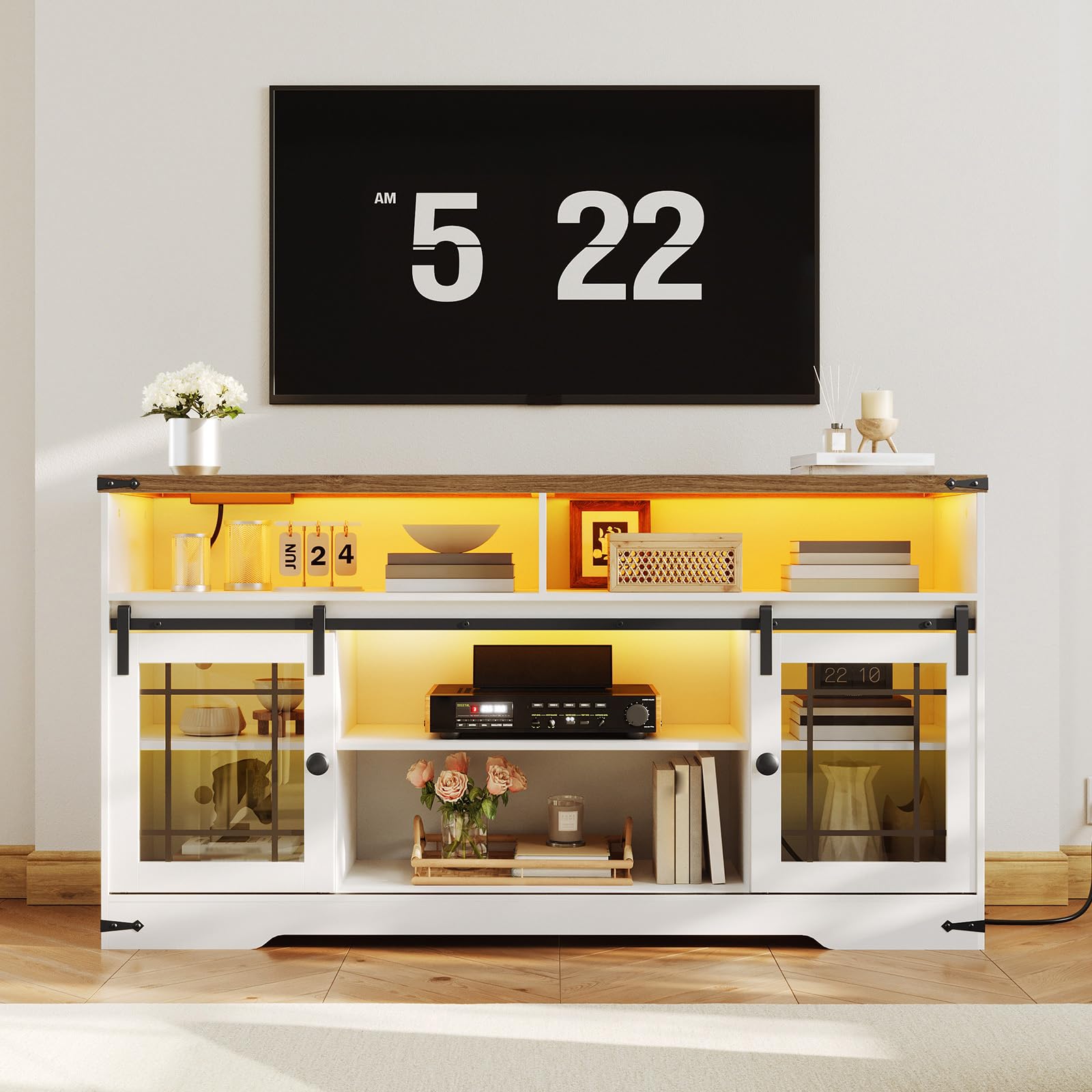 hoobro-tv-stands-meuble-tv-70-pouces-blanc-led image 5