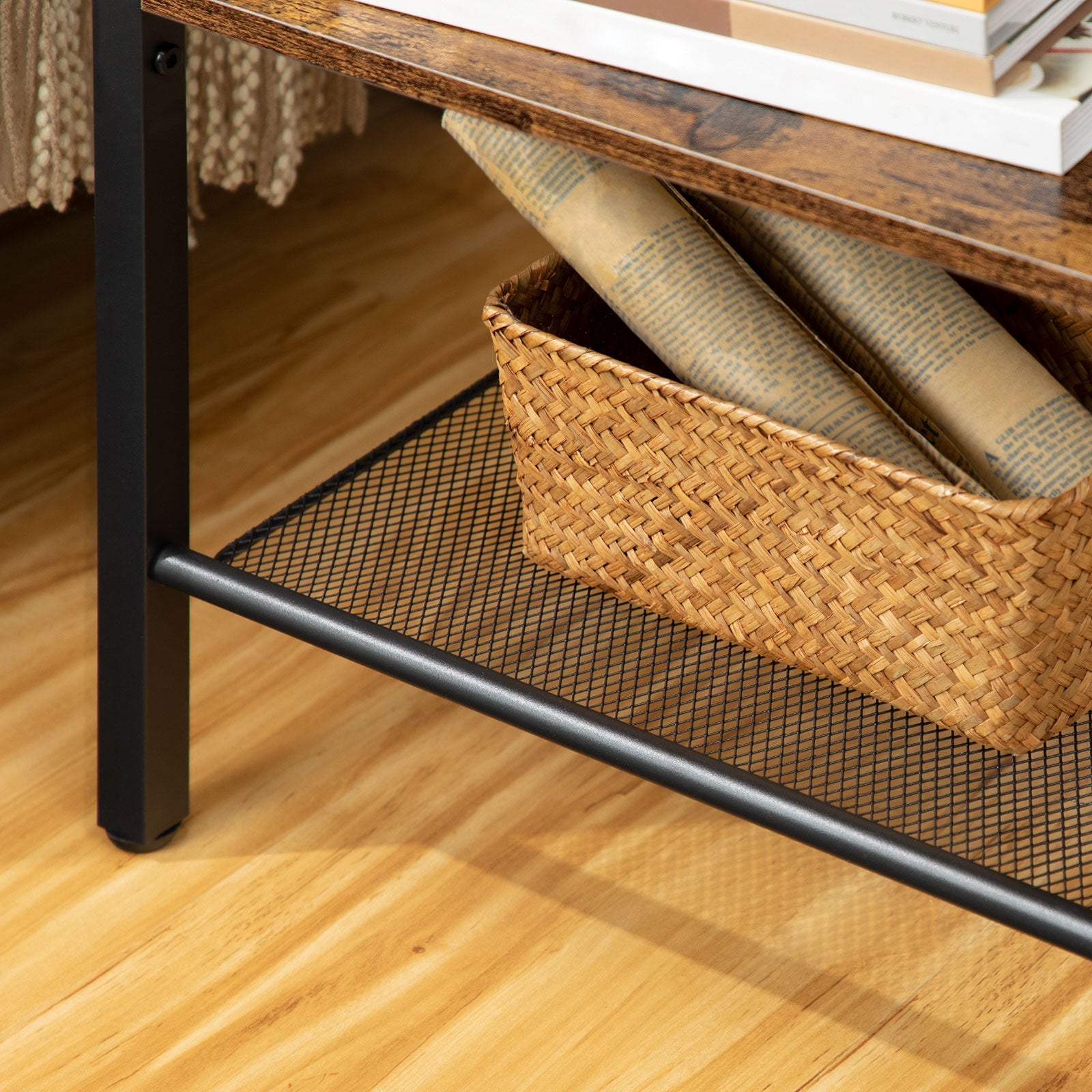 hoobro-side-tables-3-niveaux-table-appoint-marron-usb image 8