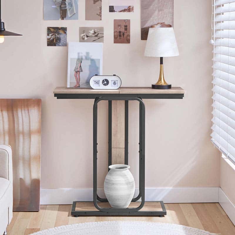 hoobro-console-table-console-entr-e-75-cm-greige-2-niveaux image 4