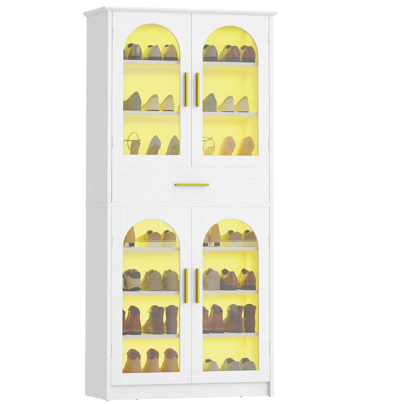 hoobro-shoe-racks-meuble-chaussures-blanc-7-niveaux-led image 1
