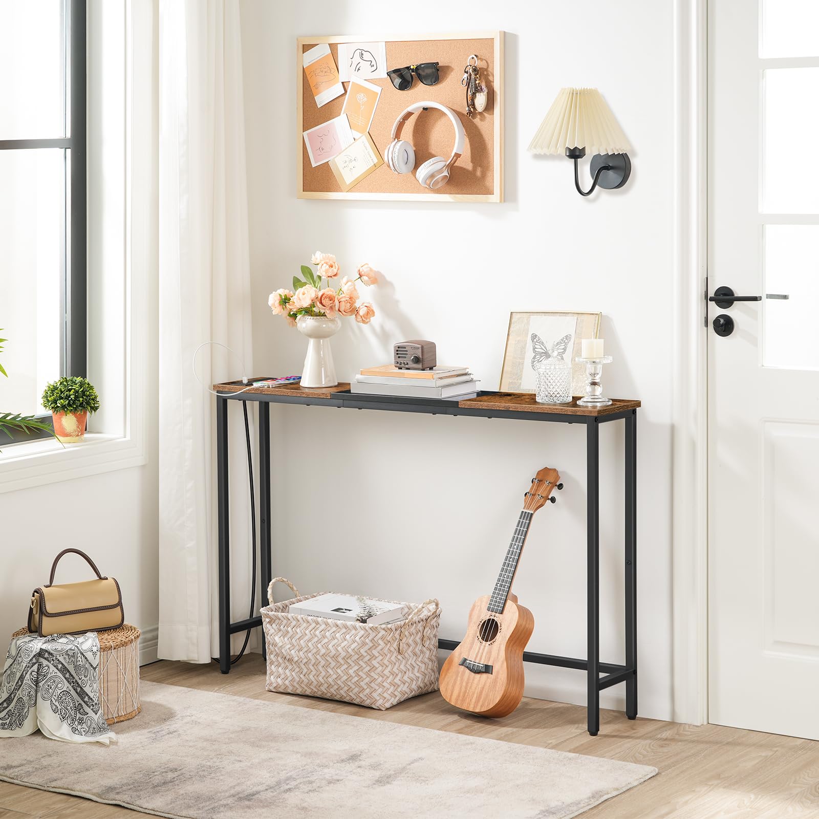 hoobro-console-table-console-entr-e-marron-44-9-pouces-prises image 5