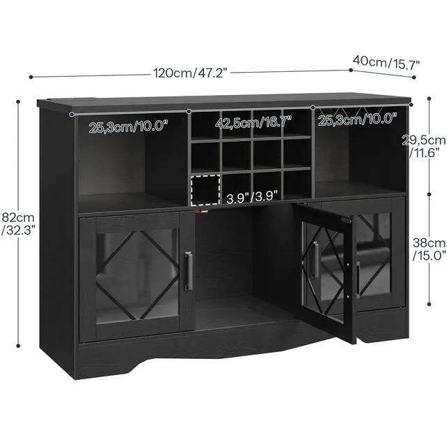 hoobro-beverage-counters-meuble-bar-noir-led-12-bouteilles image 1
