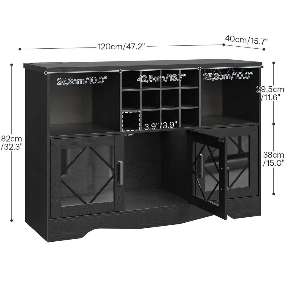 hoobro-beverage-counters-meuble-bar-noir-led-12-bouteilles image 1