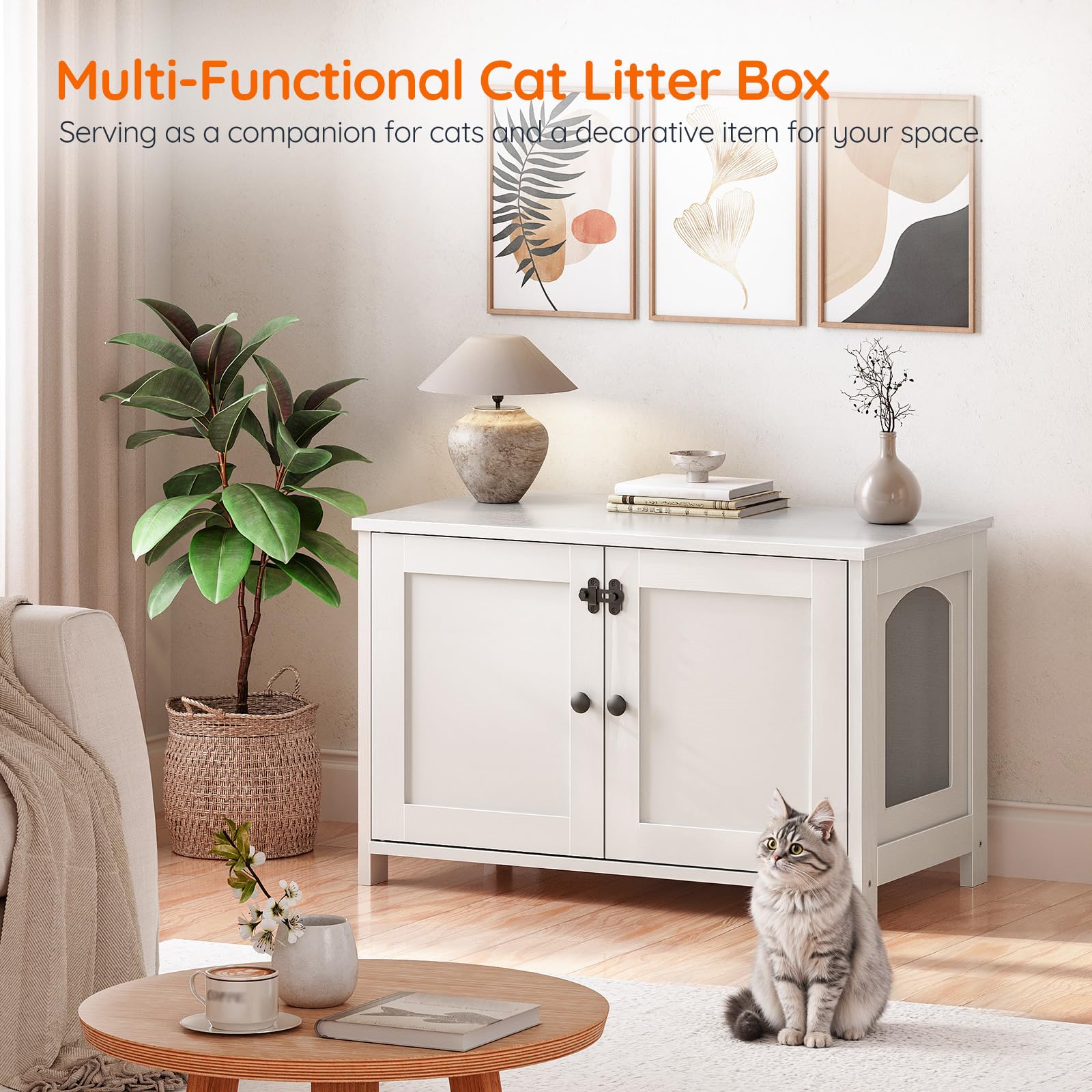 hoobro-pet-furniture-meuble-liti-re-chat-blanc image 7