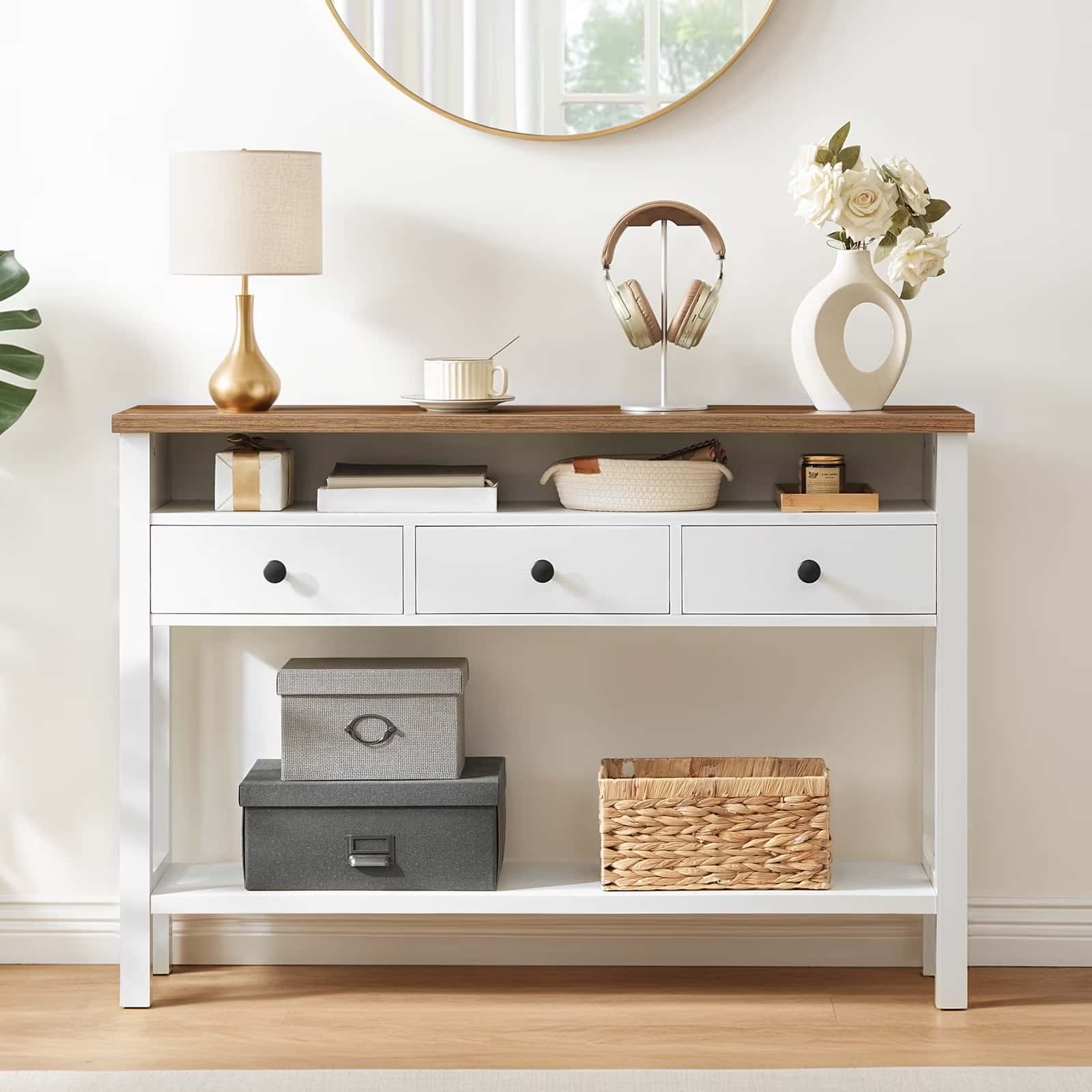 hoobro-console-blanche-115-cm-3-tiroirs image 5