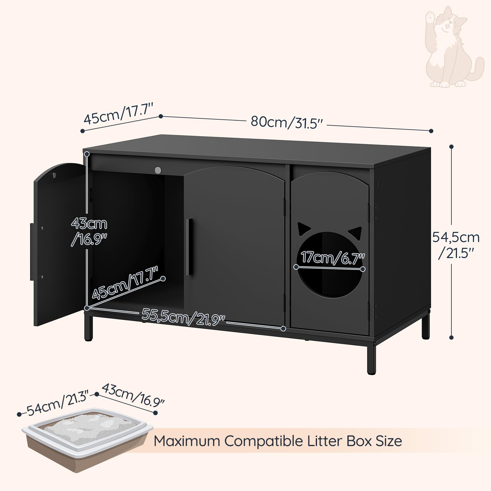hoobro-pet-furniture-meuble-liti-re-chat-bois-noir-cach image 3