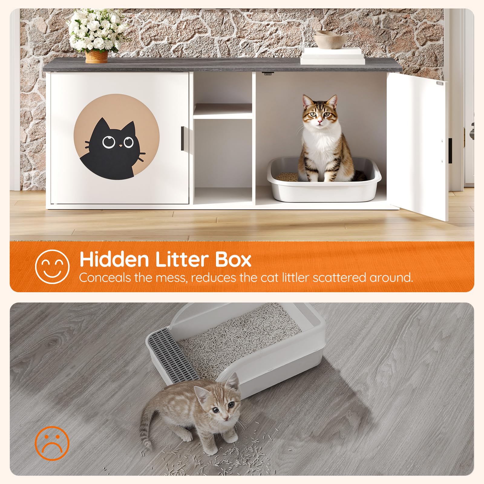 hoobro-meuble-double-liti-re-chat-blanc-120-cm-avec-rangement image 8