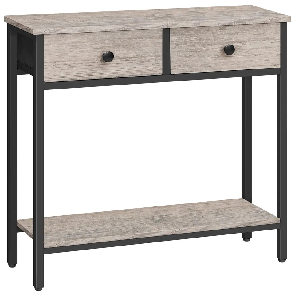 hoobro-console-table-29-5-2-tiroirs-tissu-greige image 1