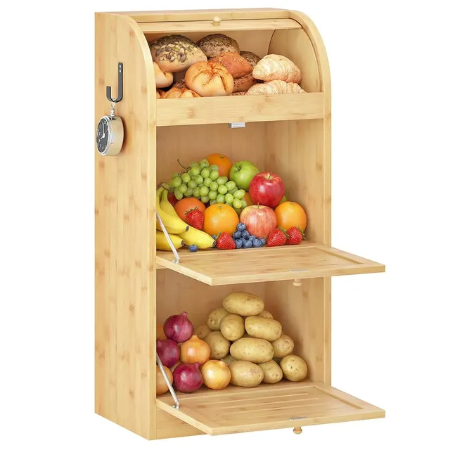 hoobro-kitchen-furniture-bo-te-bambou-naturel-3-tages-l-gumes image 1