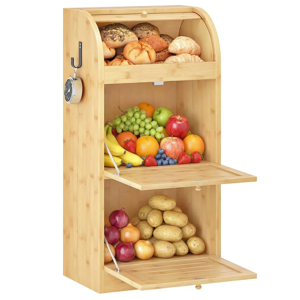 hoobro-kitchen-furniture-bo-te-bambou-naturel-3-tages-l-gumes image 1