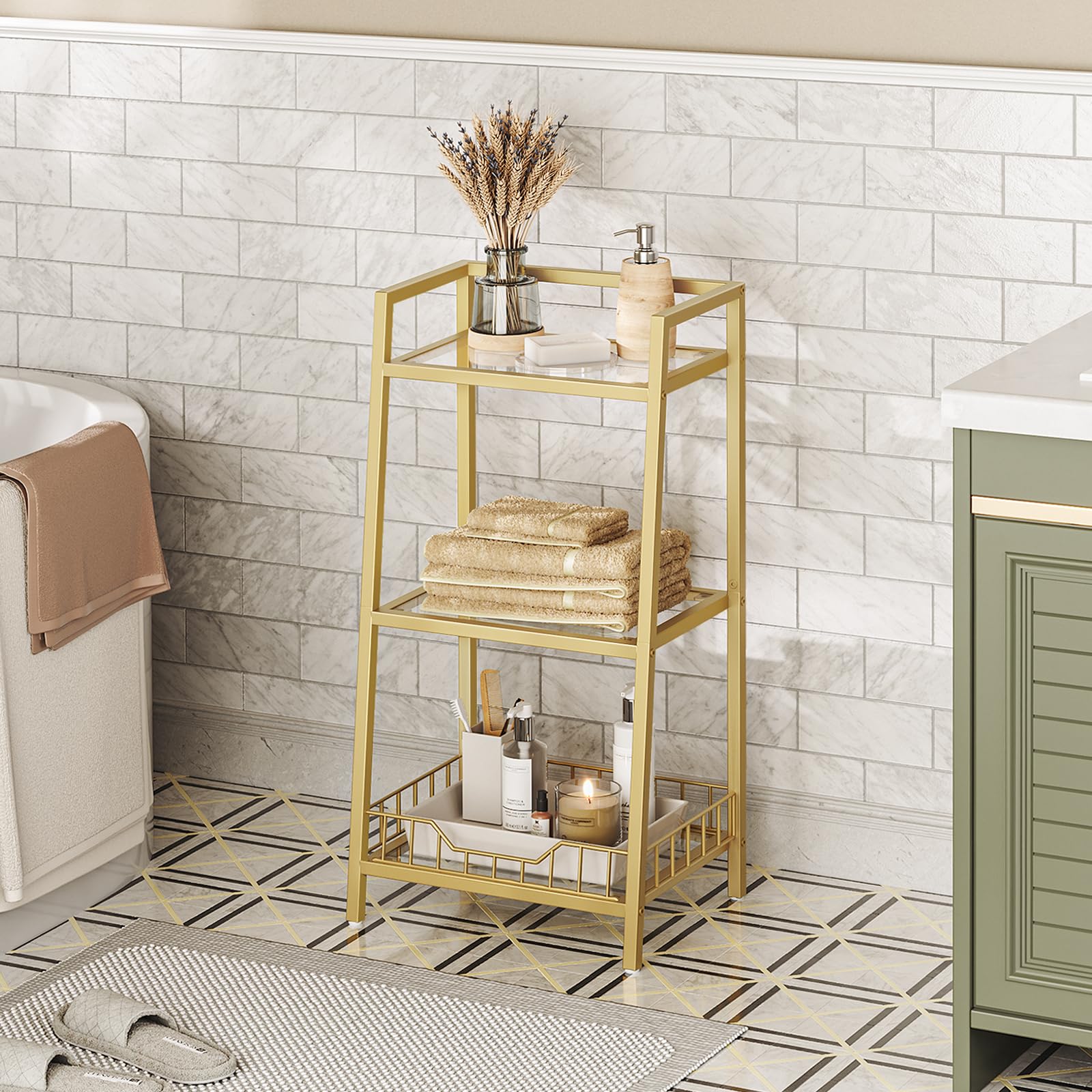 hoobro-tag-re-salle-de-bain-verre-tremp-3-niveaux-dor image 2