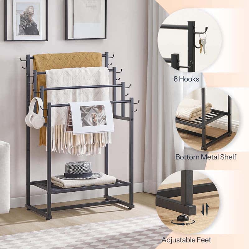 hoobro-bathroom-furniture-porte-serviettes-4-niveaux-noir image 2
