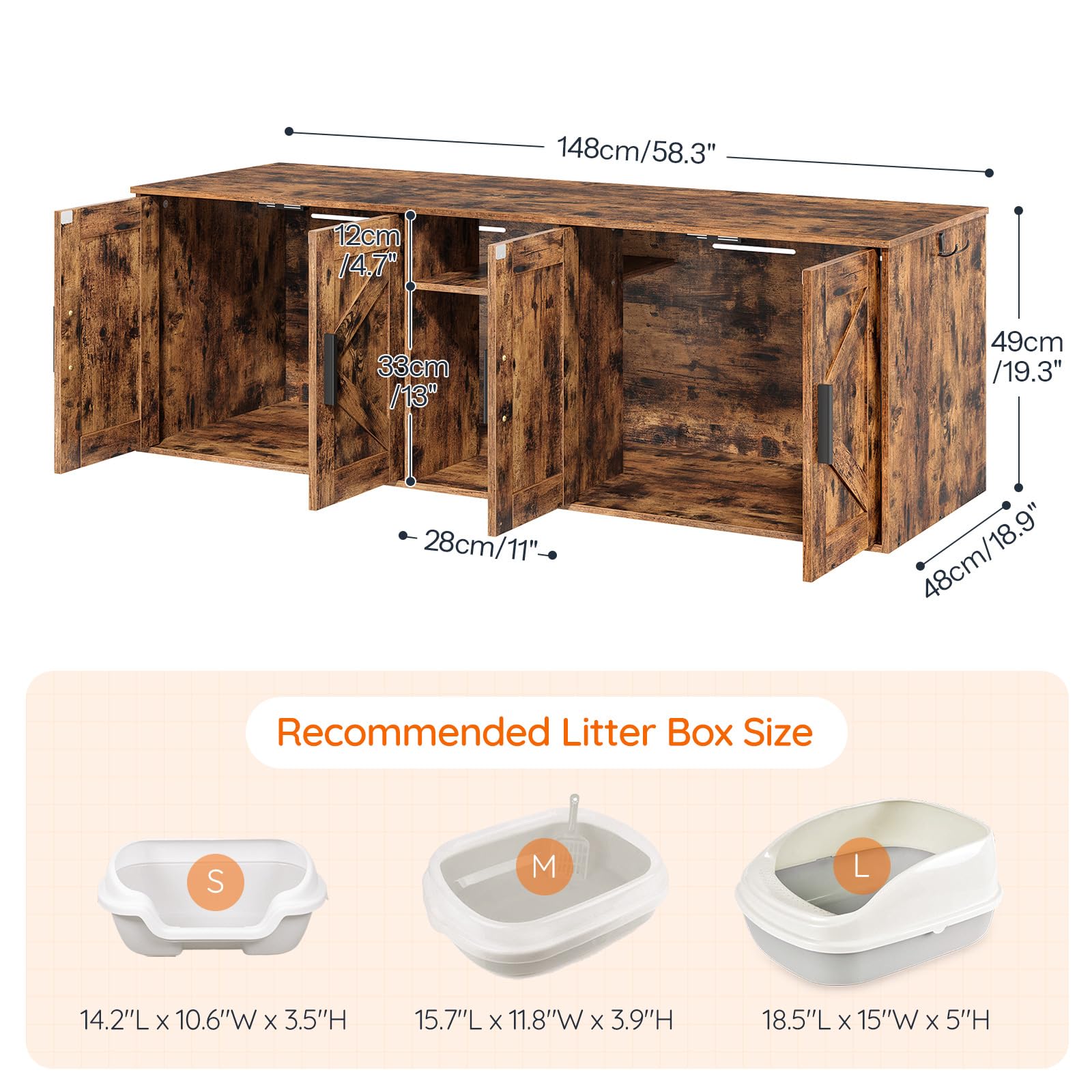 hoobro-pet-furniture-meuble-liti-re-double-marron-2-bacs image 3
