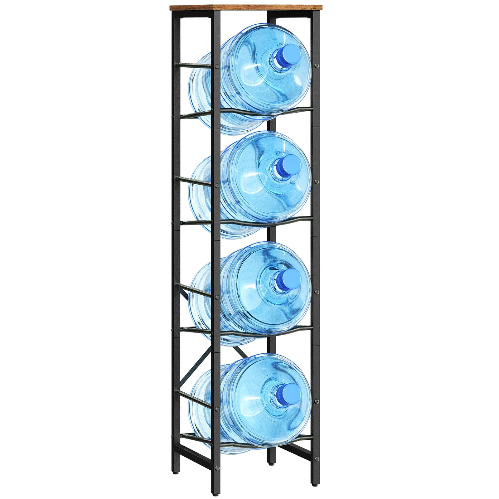 hoobro-storage-racks-porte-bonbonnes-eau-4-niveaux-marron image 1