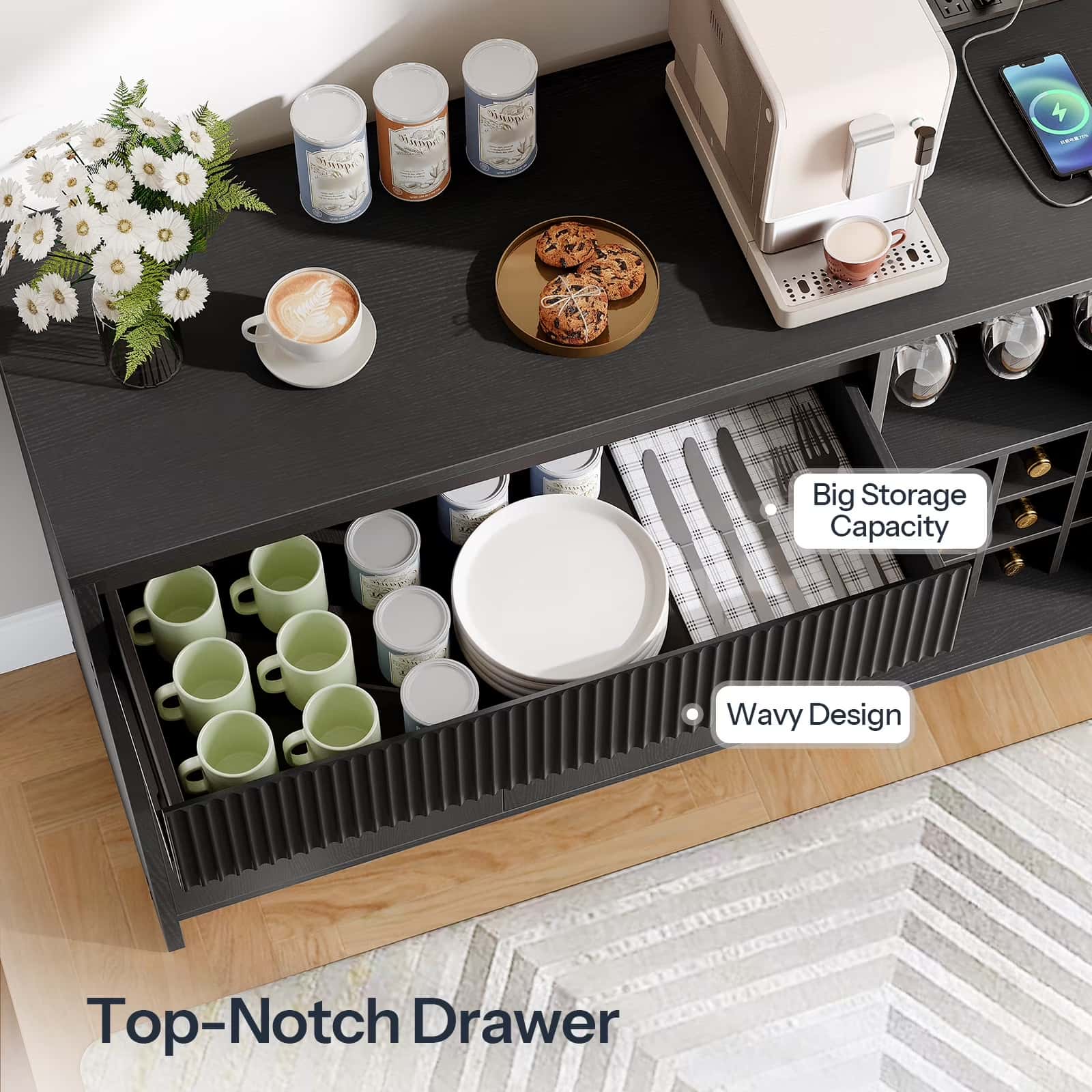 hoobro-beverage-counters-meuble-bar-noir-led-120-cm image 8