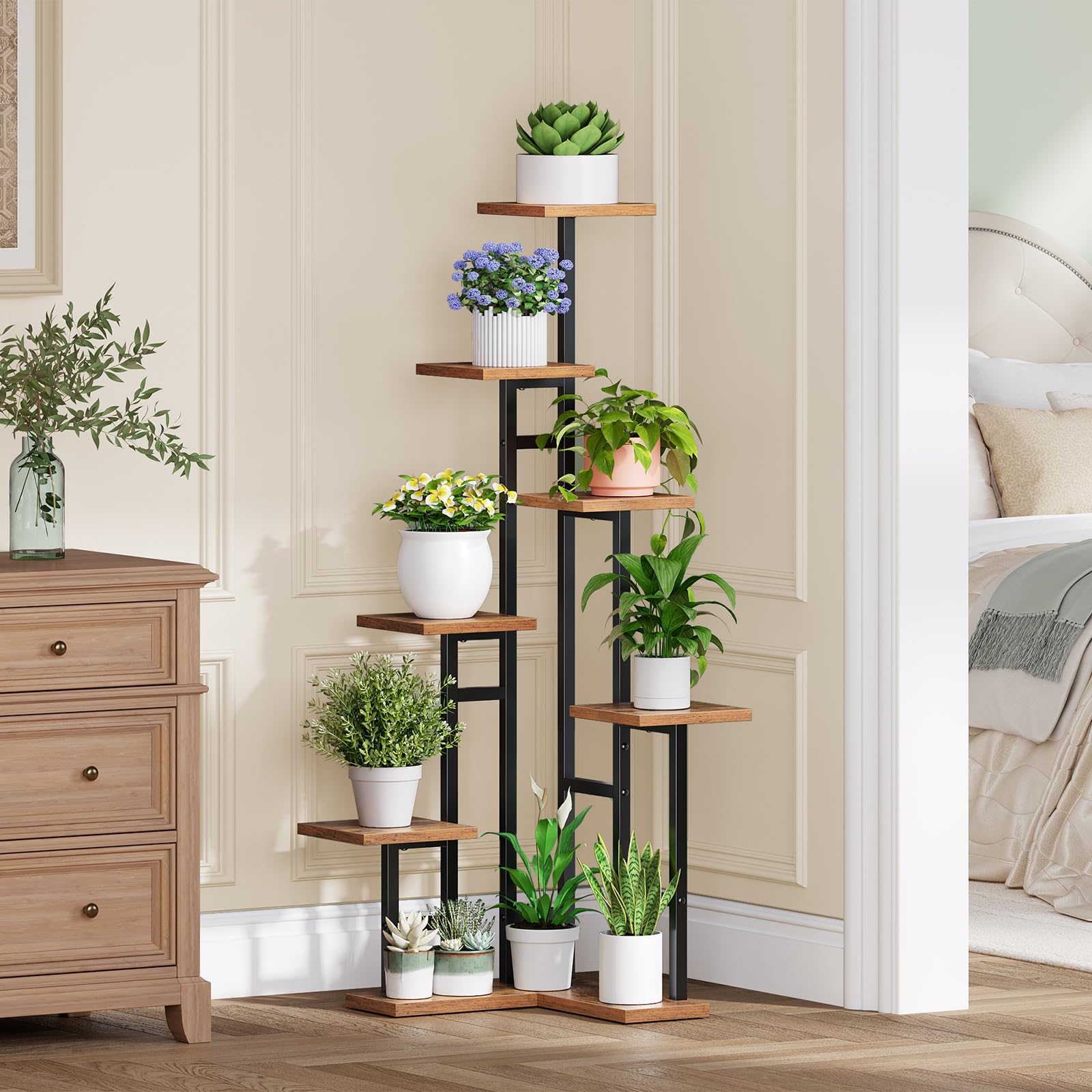 hoobro-storage-racks-porte-plantes-7-niveaux-marron image 4
