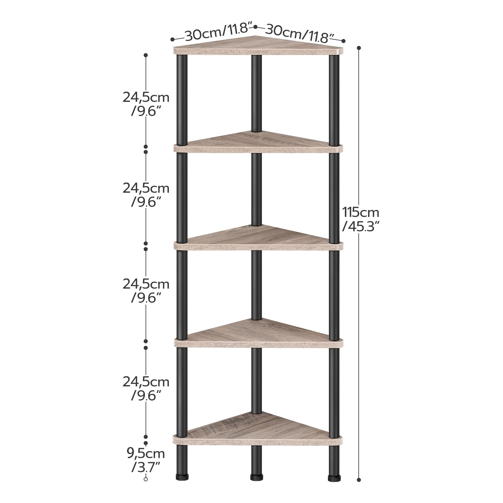 hoobro-bookshelves-5-tier-tag-re-angle-greige-5-niveaux image 3