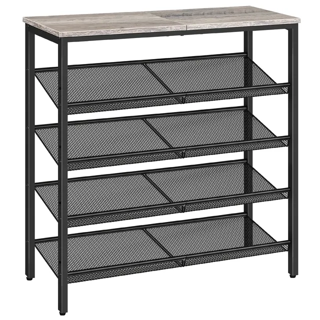 hoobro-shoe-racks-meuble-chaussures-5-niveaux-greige-r-glable image 1