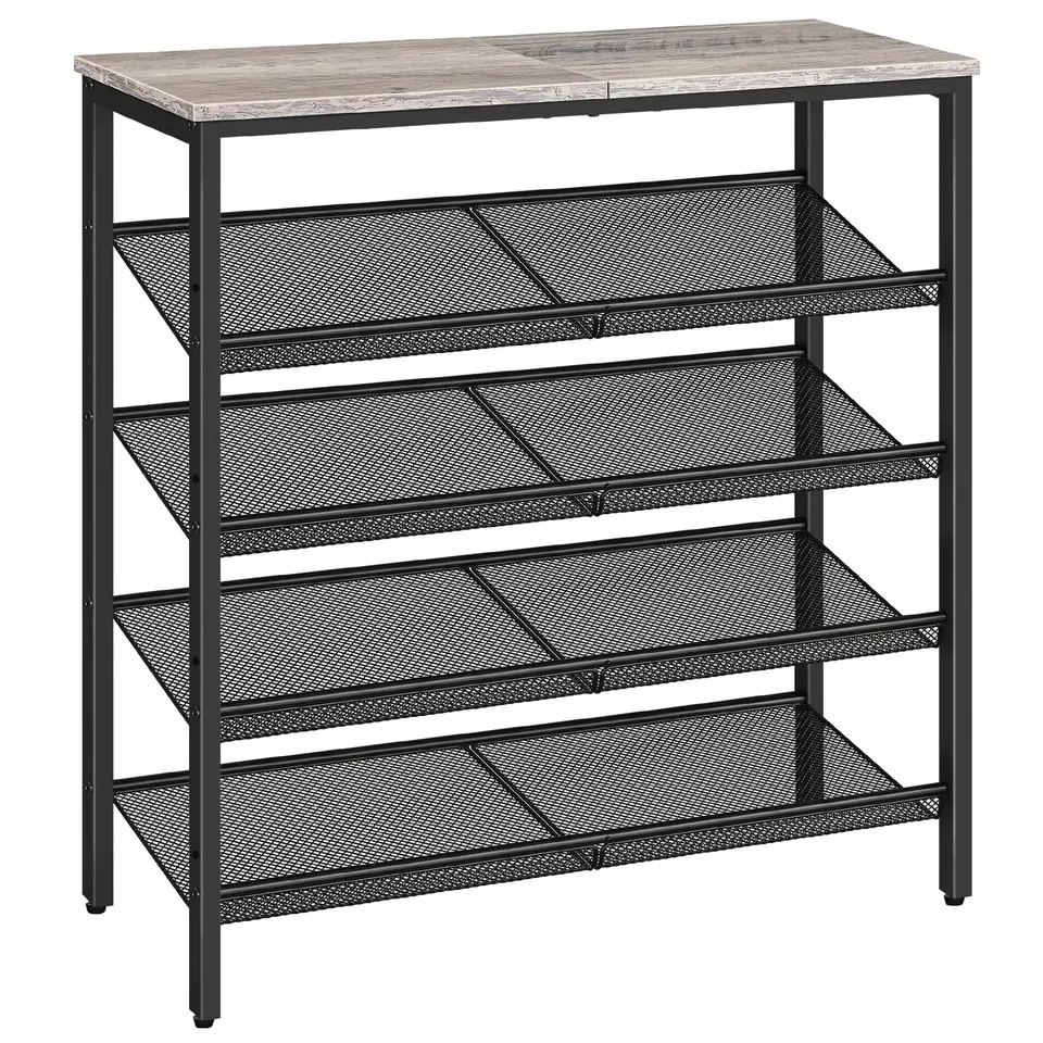 hoobro-shoe-racks-meuble-chaussures-5-niveaux-greige-r-glable image 1