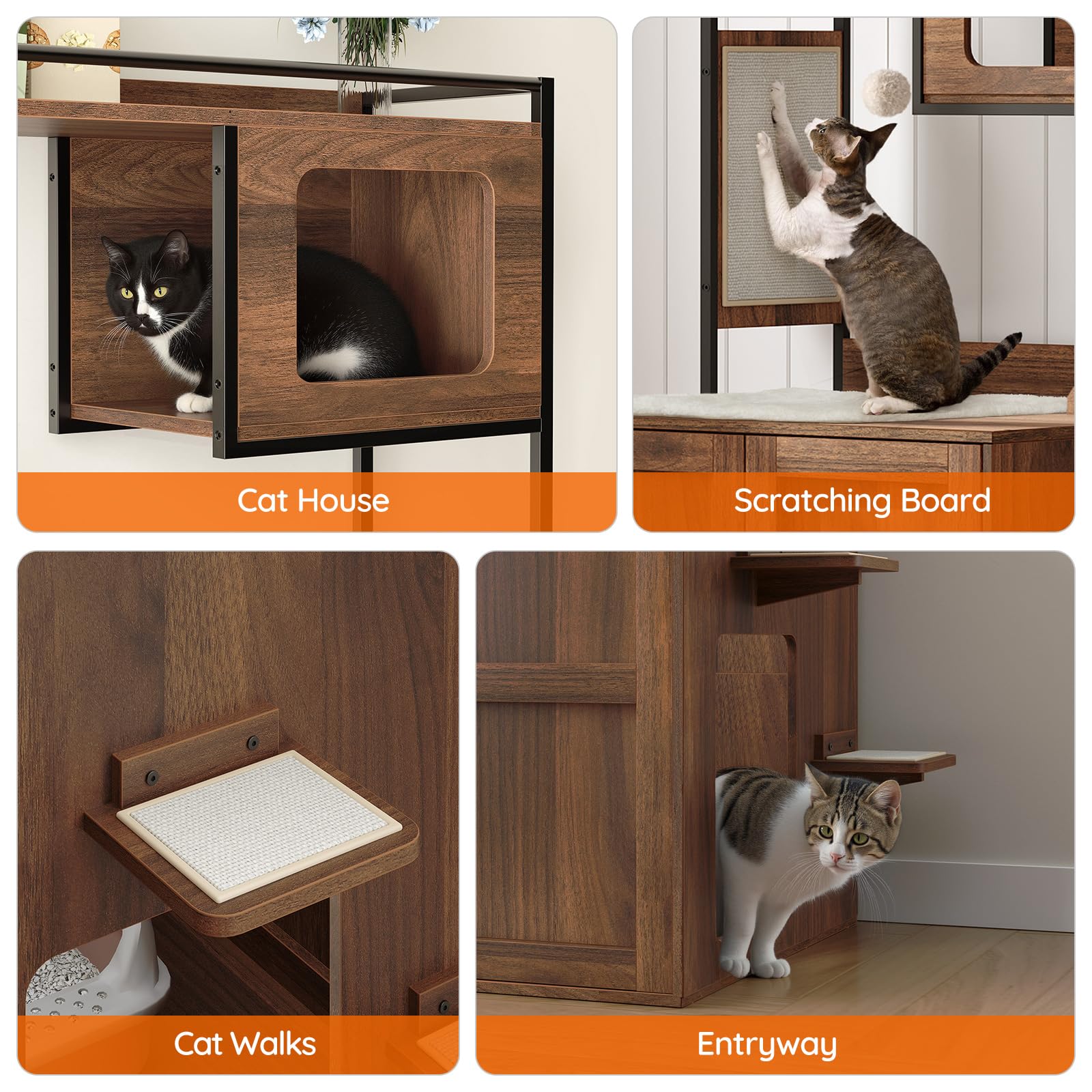 hoobro-pet-furniture-meuble-liti-re-chat-marron-avec-arbre image 6