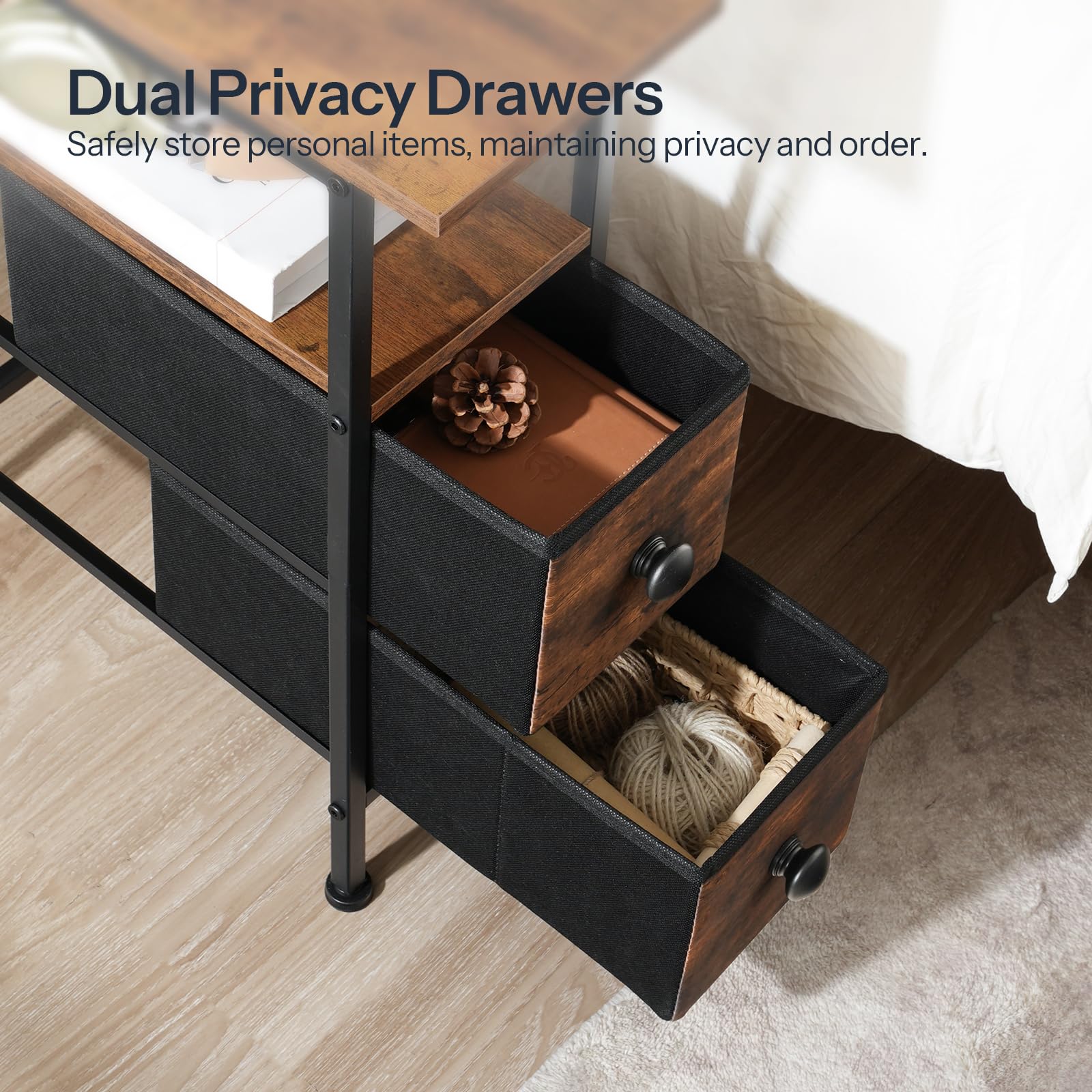 hoobro-bf487ubz01-table-d-appoint-marron-prise-usb image 6