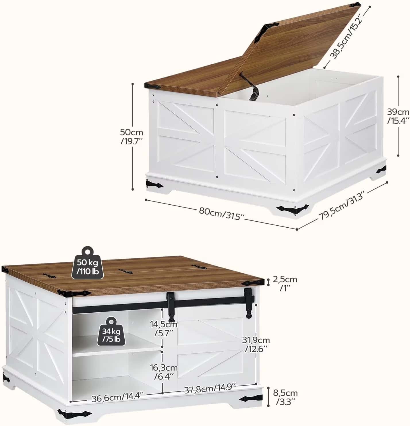 hoobro-coffee-tables-table-basse-blanche-plateau-relevable-carr-e image 5