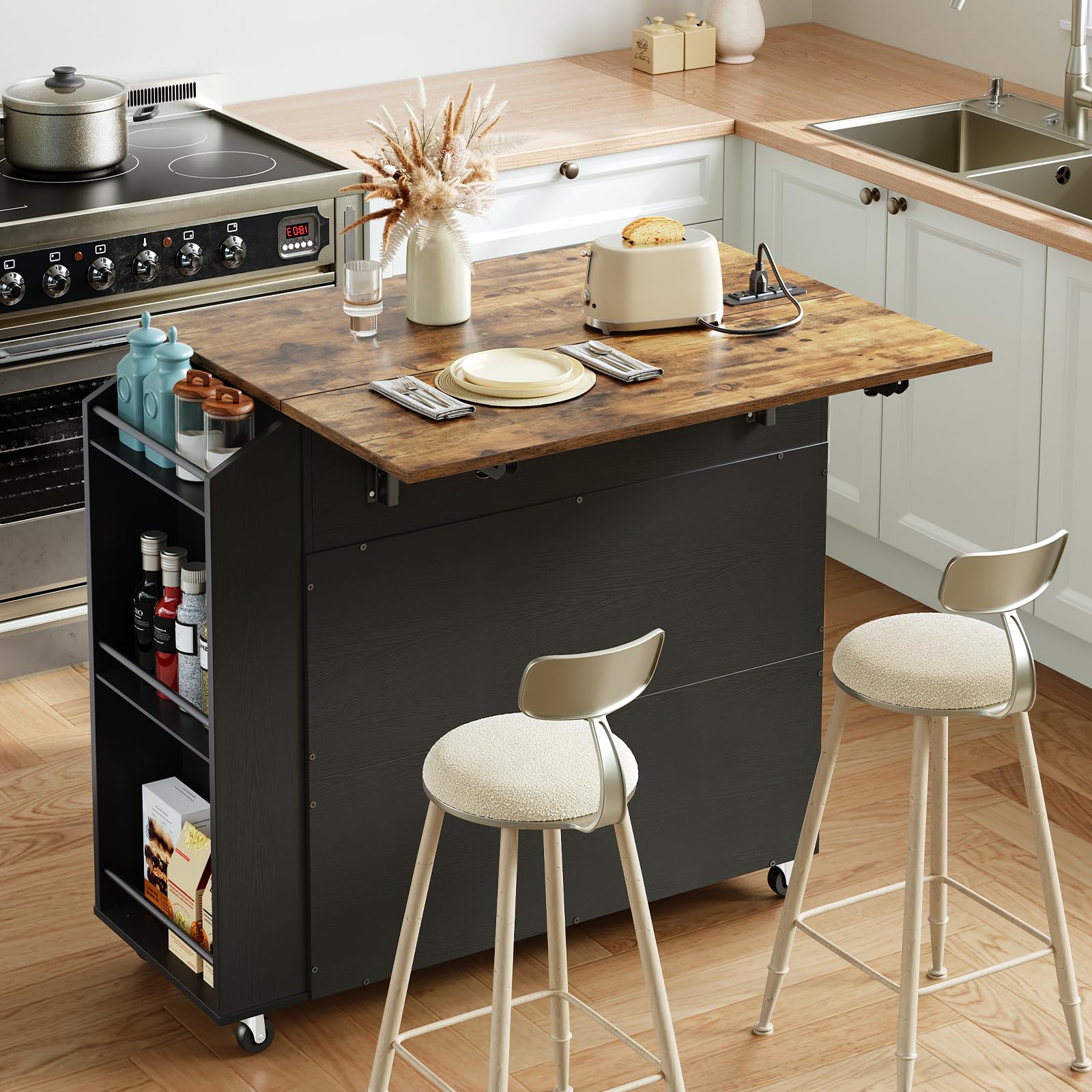 hoobro-kitchen-furniture-lot-cuisine-plan-rabattable-noir image 3