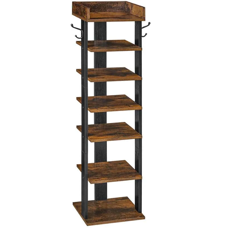 hoobro-shoe-racks-meuble-chaussures-7-niveaux-marron image 1