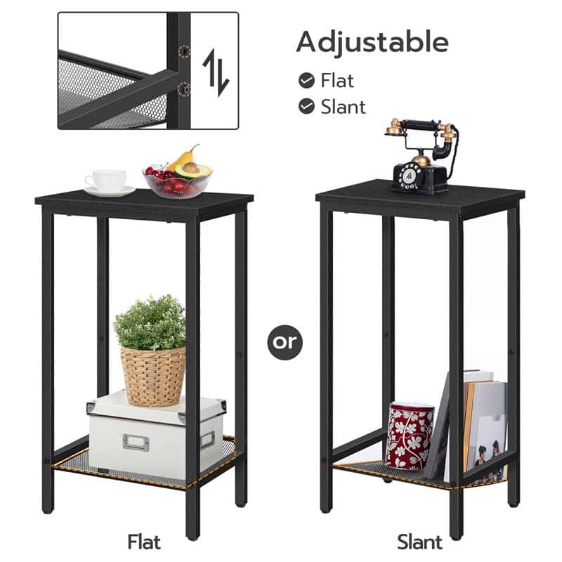hoobro-side-tables-table-appoint-haute-noire-mesh-industriel image 4