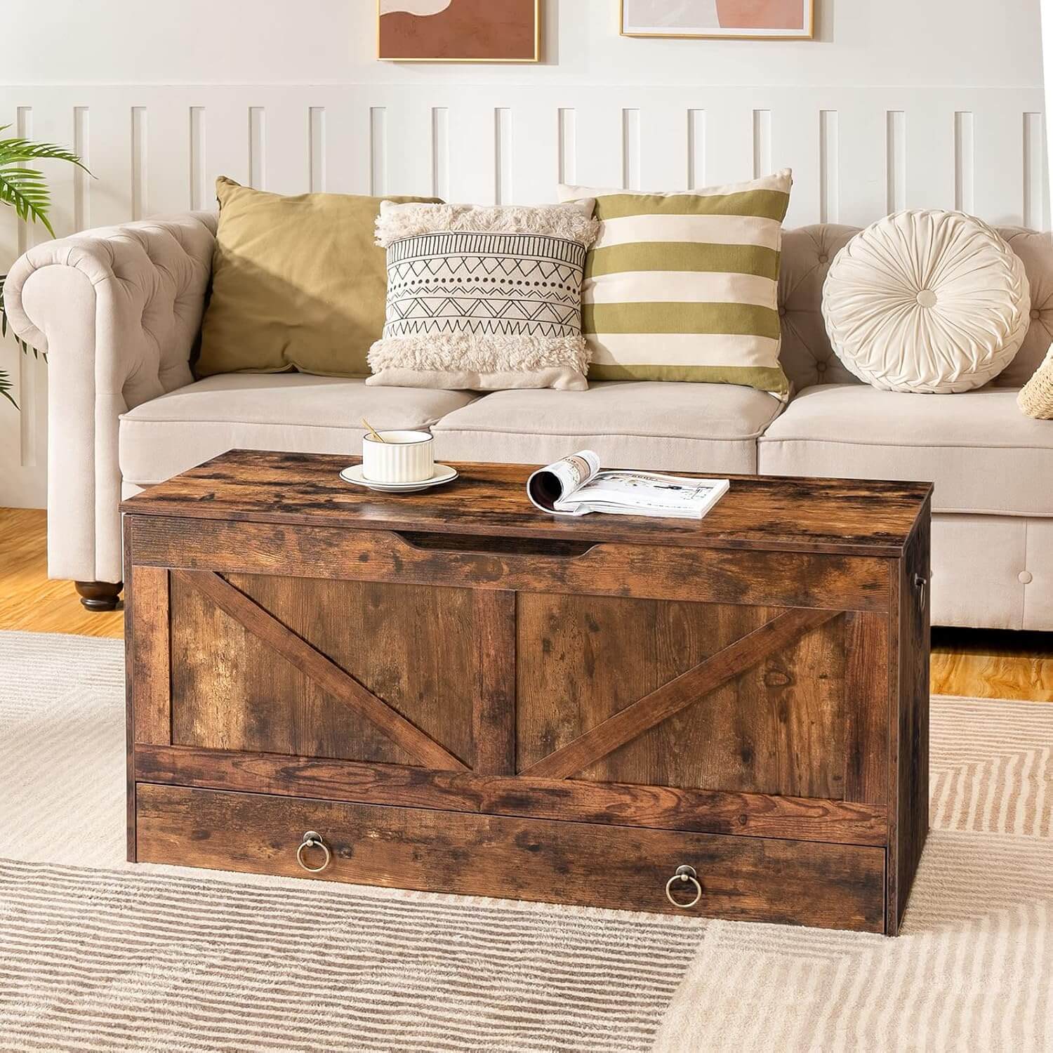 hoobro-storage-benches-coffre-jouets-marron-100-cm image 8