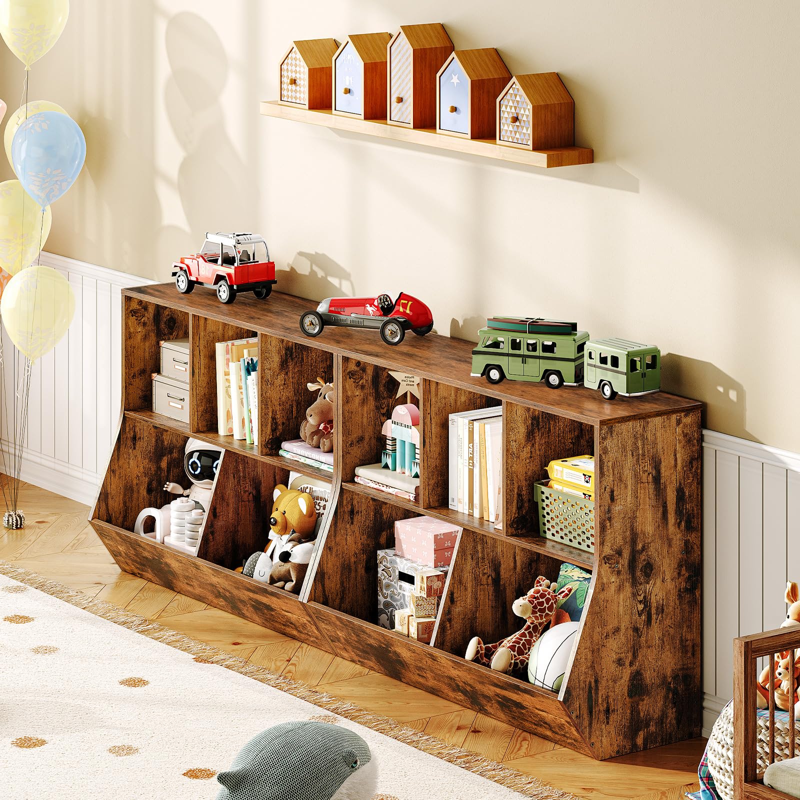 hoobro-kid-s-furniture-biblioth-que-enfant-marron-90-cm-3-casiers image 5