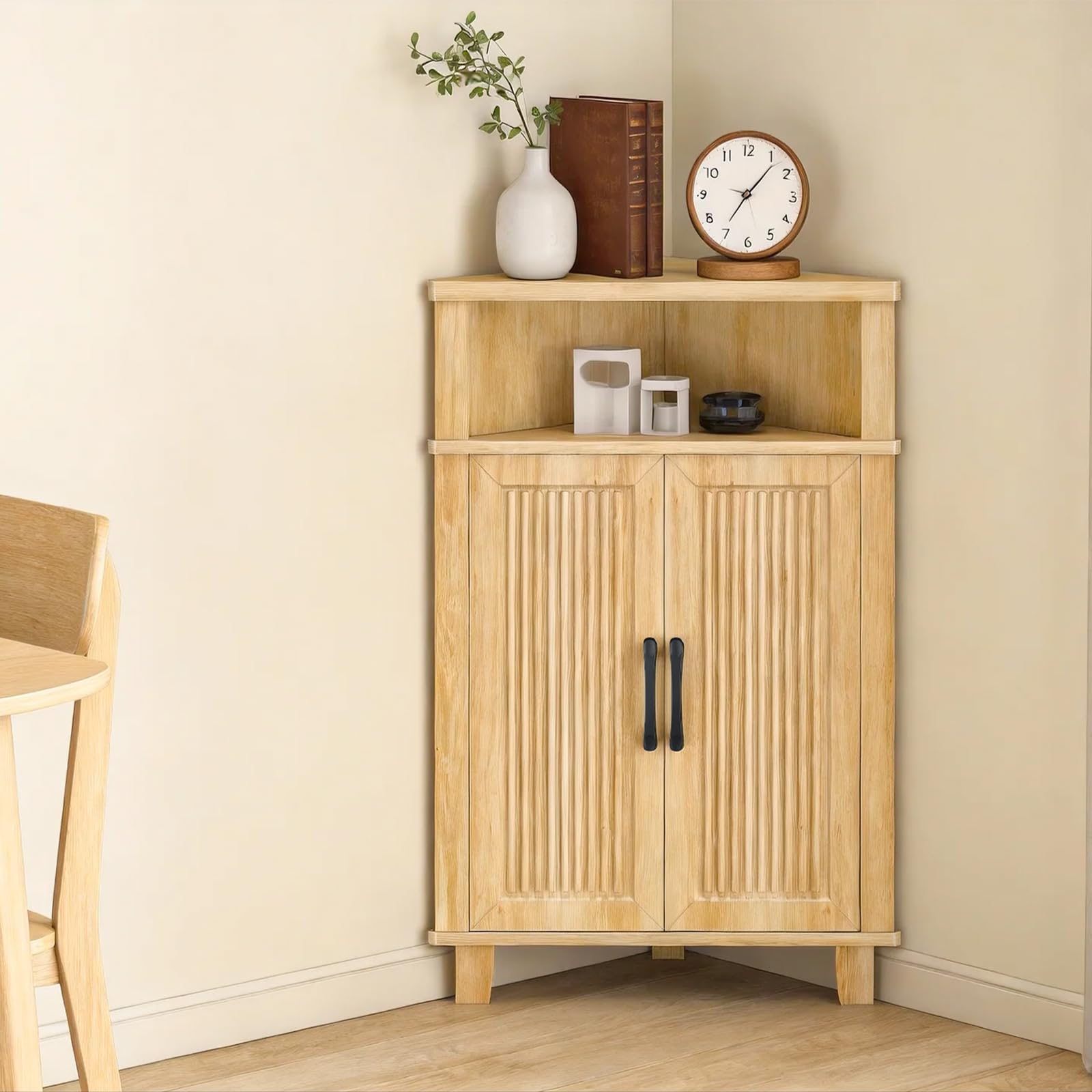 hoobro-meuble-d-angle-beige-porte-cannel-e-rangement-bois image 5