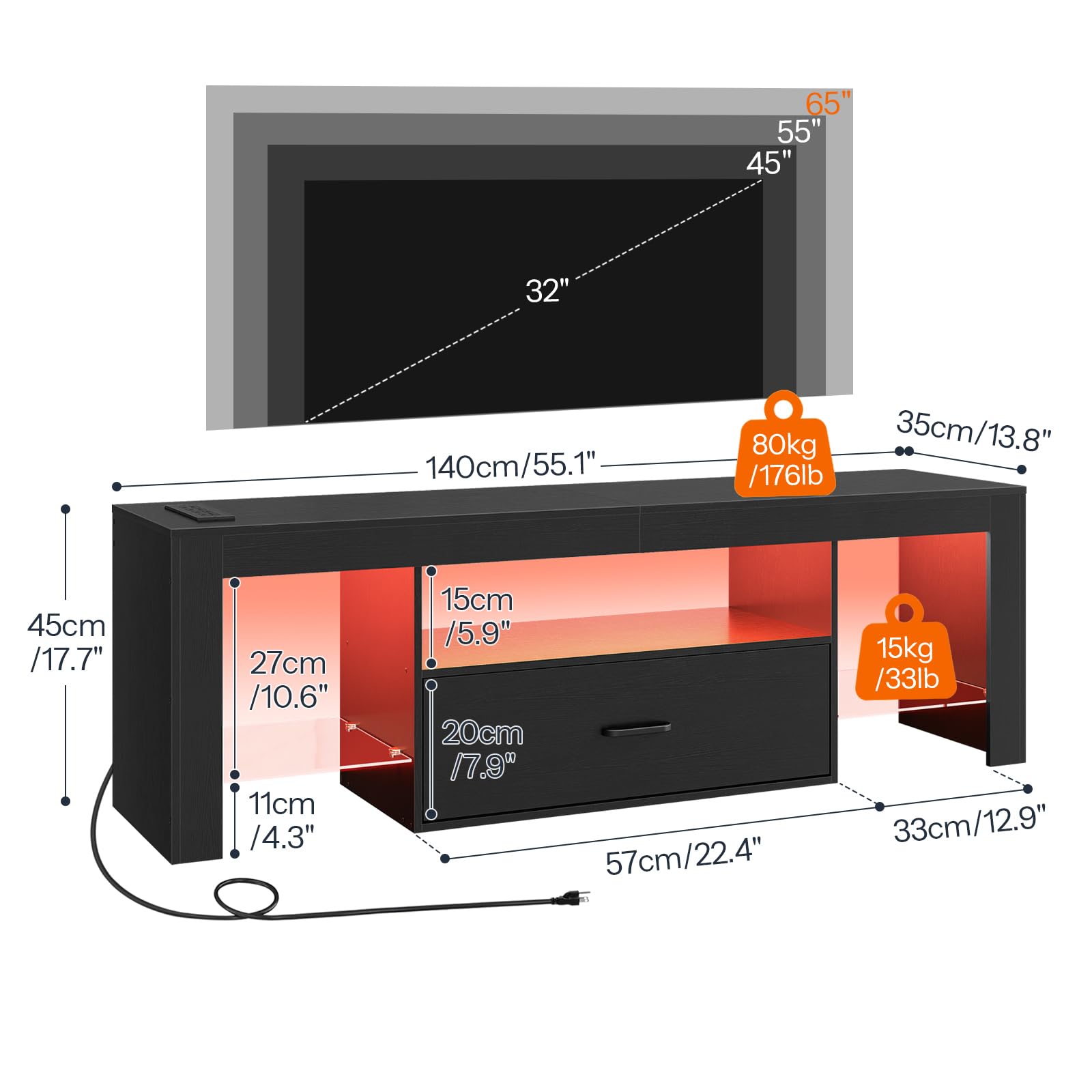 hoobro-meuble-tv-led-65-pouces-noir-avec-prises image 3