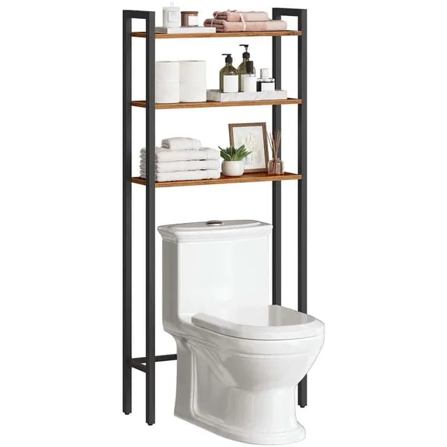 hoobro-tag-re-wc-marron-3-niveaux-dessus-toilettes image 1