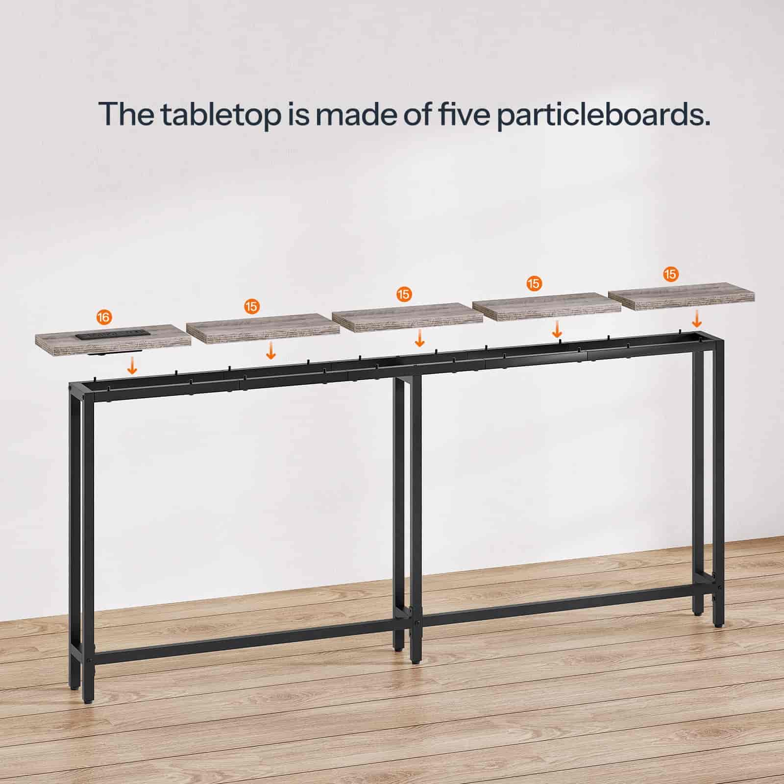 hoobro-console-table-d-entr-e-troite-greige-usb-180cm image 6