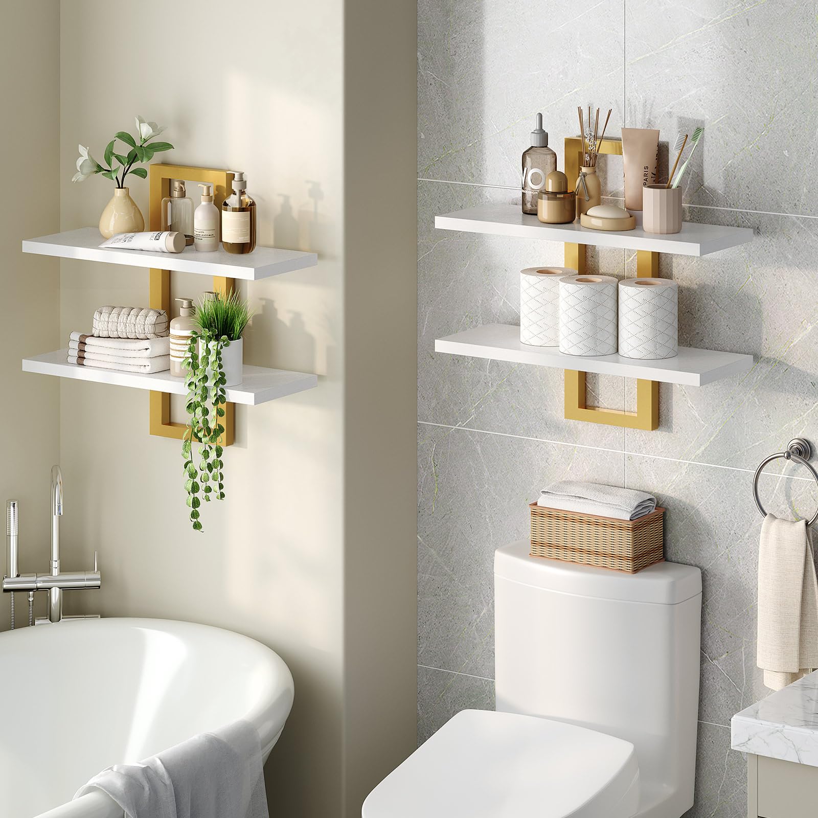 hoobro-storage-racks-tag-re-murale-blanche-38-cm image 4