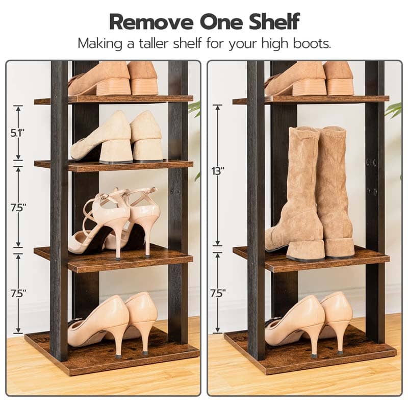 hoobro-shoe-racks-8-tier-meuble-chaussures-marron image 7