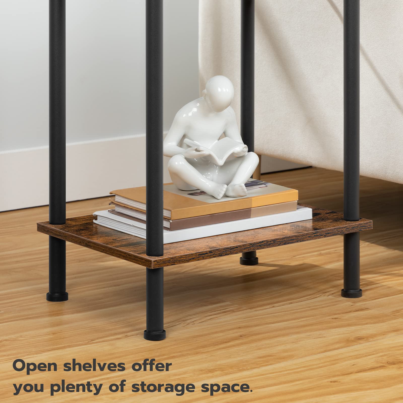hoobro-side-tables-bf09ubz01-table-appoint-marron-2-niveaux image 7