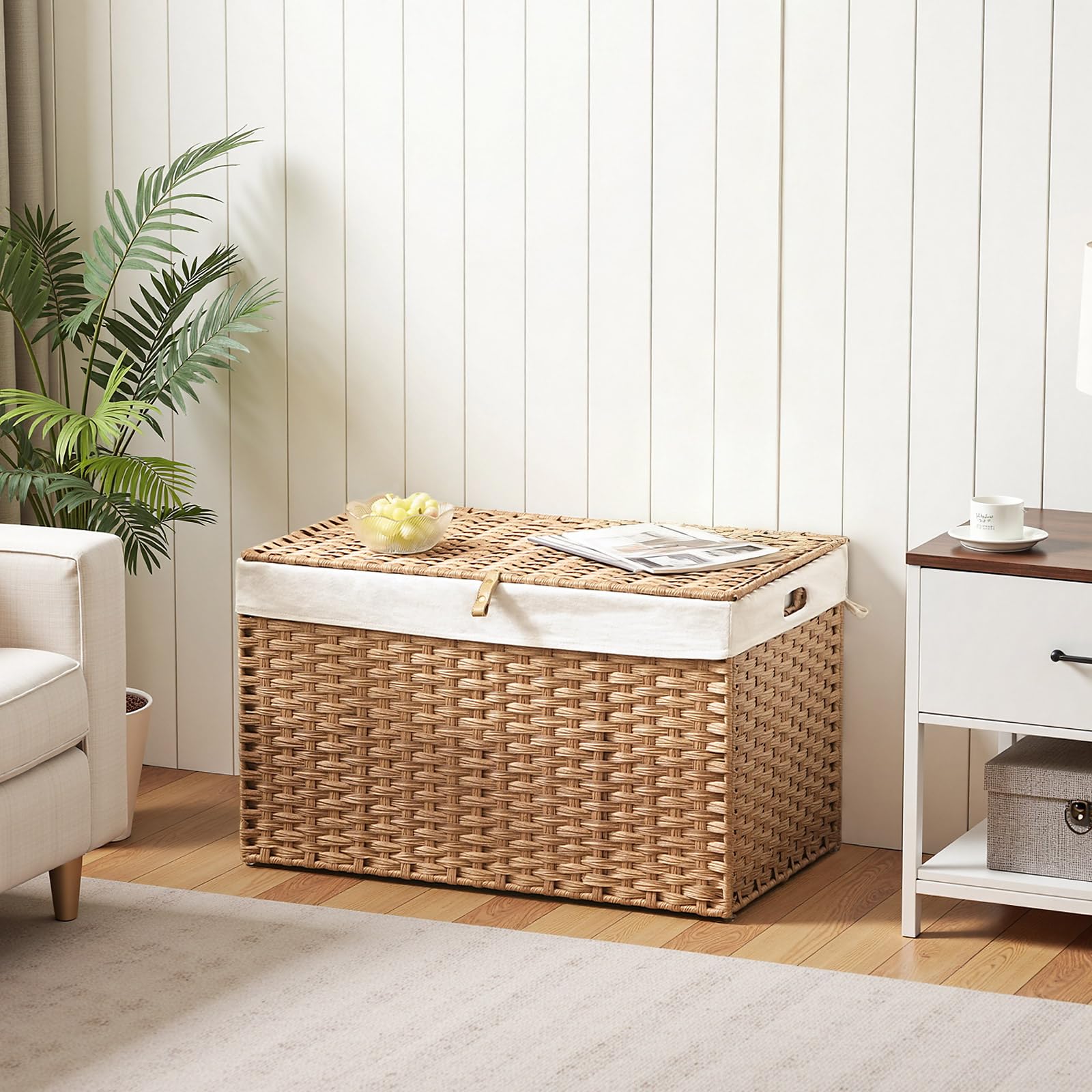 hoobro-storage-baskets-panier-rangement-160l-naturel-avec-couvercle image 5