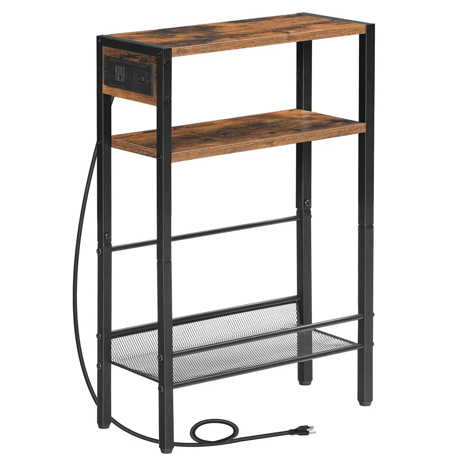 hoobro-side-tables-bf102ubz01-table-chevet-marron-avec-prise-usb image 1