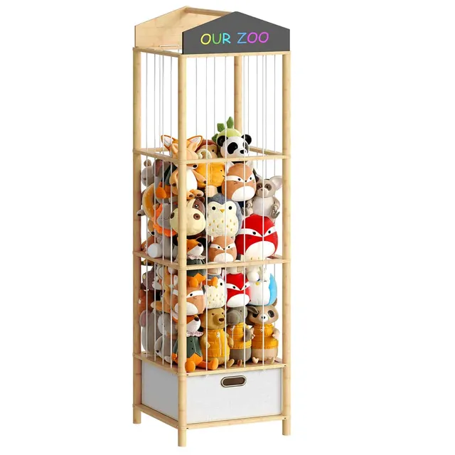 hoobro-kid-s-furniture-rangement-peluches-bambou-naturel image 1