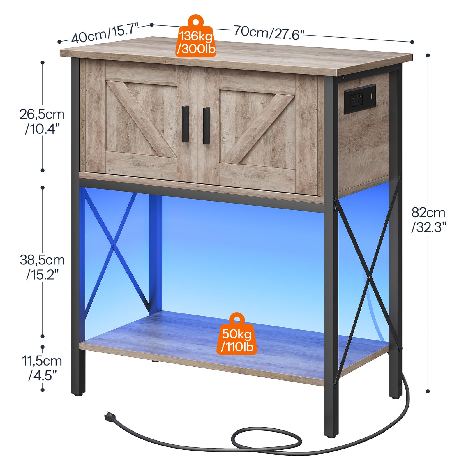 hoobro-meuble-aquarium-20-gallons-greige-avec-led-et-prise image 3
